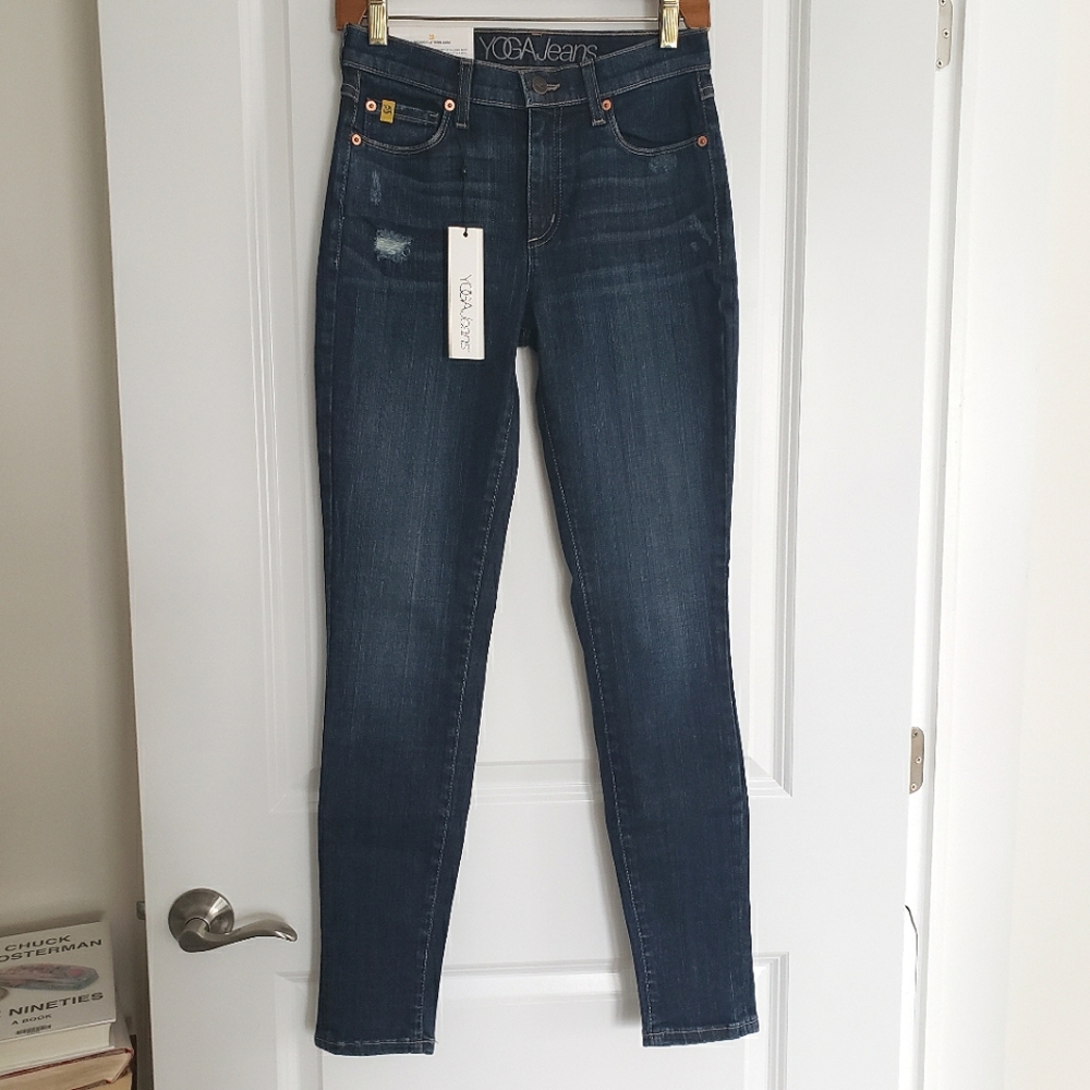 NWT Second Yoga Jeans Rachel Skinny Distressed Size 27